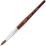 PANA Acrylic Nail Brush Pure Kolinsky Hair Mahogany Wood Handle with Silver Ferrule Round Shaped Style (Size # 8, Mahogany)