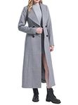 PENER Women's Charming Cashmere Wool Trench Coat Winter Warm Thick Double-Breasted Long Jacket, Camel, 6