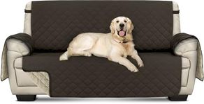 Utopia Bedding Sofa Cover 2 Seater Non Slip Reversible Sofa Slipcover, Water Resistant Sofa Slipcovers for Pets with Elastic Strap, (Brown/Beige)