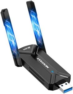 NEWFAST BE6500 USB WiFi 7 Adapter for Desktop PC NF-U373, Tri-Band 6GHz Wireless Network Adapter, 2 x High Gain Antennas,4K-QAM, 160MHz, WPA3,Wireless WiFi Dongle Support Windows 11/10