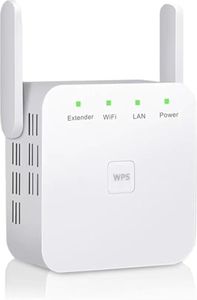 2025 Newest WiFi Extender, WiFi Booster, 2 Antennas Up to 5000 Sq.ft and 50 Devices, WiFi Repeater, Wireless Internet Repeater with Ethernet Port, 1-Click Setup, Access Point, UK plug - White
