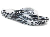 crocs Unisex-Adult Synthetic Classic Marbled Black/White Flip Flop - 7 UK (207822-066-M8W10)