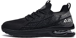 GANNOU Women's Air Athletic Running Shoes Tennis Slip on Walking Sport Fashion Sneakers Black 8.5 US