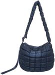 I IHAYNER Puffer Tote Bag for Women Lightweight Quilted Padding Hobo Bag Large Soft Puffy Crossbody Shoulder Bag Purse Dark Blue