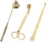 ARSUK Candle Snuffer - 3 in 1 Candle Wick Trimmer Set, Candle Care Kit with Candle Cutter, Candle Snuffer, Candle Wick Dipper, Stylish Package for Candle Lovers (Solid Brass Gold)
