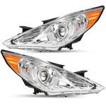 JSBOYAT Headlight Assembly Replacement for 2011-2014 Hyundai Sonata 4-Door Sedan Projector Headlamp with Chrome Housing Driver and Passenger Side (Chrome Housing)