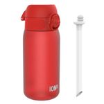 ION8 Kids Water Bottles With Straw, BPA Free, Leakproof, Dishwasher Safe, Small Boys, Girls & Toddler Water Bottle,Kids Drinks Bottle for School Lunch Box, Red, 350ml/12oz