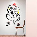 ARandNJ Painting Wall Stencils (Size- 24X40 Inch) DEVOTIONAL Theme- Om Ganesha DIY Reusable Design Ideal for Pooja Room,Entrance & Office