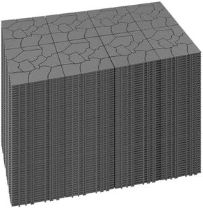 Mapleyard 432 PCS Plastic Interlocking Deck Patio Tiles - 12" x 12" Anti-Slip Waterproof Outdoor Flooring, Balcony Floor Decking for Poolside & Backyard, All Weather Use, Grey, Stone
