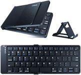 Protable Folding Wireless Keyboard,Foldable Bluetooth Keyboard for Business and Travel,USB-C Rechargeable,Multi-Device for iOS Android Windows Mac,Smartphone Tablet and Laptop,Pocket size,BLACK