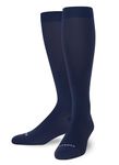 COMRAD Compression Socks (15-25 mmHg) for Women & Men - The Socks for Travel, Flights, Pregnancy, Running, Edema, Diabetic, Recovery, Business or Casual Everyday Wear (Marine Blue, Large)