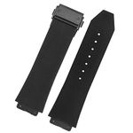 ONECMN Watch Band For HUBLOT BIG BANG Silicone 25 * 19mm Waterproof Men Watch Strap Chain Watch Accessories Rubber Watch Bracelet (Color : Striped blackblack, Size : 25-19mm)