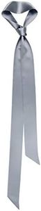 SilRiver Women's 100% Silk Skinny Scarf, Necktie, Sash Tie,Headdress, Fashion Accessories to liven up an outfit (2.4x70 inches, Silver Grey)