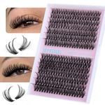 Individual Eyelashes 280Pcs 40D+50D Volume Cluster Lashes Russian Thick Lashes Individual Cluster DIY Lash Extension at Home Wispy D Curl Faux Mink Individual Lashes by JIMIRE