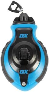 OX Tools OX-P027731 Chalk Line - 100' Thick Line, Curved Hook, 6:1 Gear Ratio, Metal Handle, Easy Top Load, Ergonomic Shape & Rubber Grips - Ideal for Deck Builders, Framers, Roofers