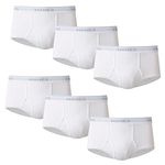 Hanes Men's Moisture-Wicking Cotton Briefs, Black, Multi-Packs Available, White-6 Pack, XL (Pack of 6)