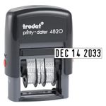 Trodat Printy 4820 Self-Inking Date Stamp, 12 Year, 4mm Size, English, Date Format: DEC 14 2030 Black Ink Cartridge, up to 65-Percent Recycled Plastic 74005 (78)