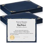 Fainne 100 Pcs Certificate Holder Foil Border 8.5 x 11 Inch Single Sided Award Certificates Cover for Letter Size Cardstock Document Paper Diploma Graduation School Marriage Supplies(Navy)