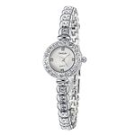 Clastyle Crystal Silver Women Bracelet Watch Stylish Elegant Ladies Bangle Watches Stainless Steel Strap Wrist Watches Gift for Mom Mother's Day Gift from Daughter Son