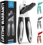 Zulay Kitchen Can Opener Handheld - Durable Manual Can Opener Smooth Edge Cut Stainless Steel Blades - Heavy-Duty Can Opener Manual with Comfortable Grip Handle and Large Turn Knob