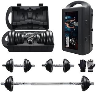 Li Fitness 15KG Cast Iron Adjustable Dumbbell Set 3 in 1 Kettlebell Set Barbell Set Exercise Fitness Dumbbells for Home Gym Training Weight Lifting Bodybuilding Exercise