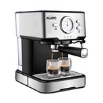 AGARO Imperial Espresso Coffee Maker, Coffee Machine, 15 Bars, With Foaming Milk, Frother Wand for Espresso, Cappuccino, Latte and Mocha, Steam Espresso Maker For Home, Adjustable Milk Frothing and Double Temperature Control System, Stainless Steel, 1100W.