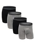 Fruit of the Loom Men's Premium COOLZONE Boxer Briefs, Black/Gray (4 Pack), Medium