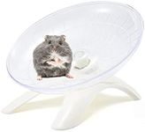 Qielie Hamster Flying Saucer Silent Running Wheel Quiet Hamster Exercise Wheel for Hamsters, Gerbils, Mice, Hedgehog and Other Small Pets，Blue or Pink. (White)