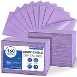 160 Pack Disposable Dental Bibs 13"x18"，3-Ply Waterproof Tattoo Bibs Sheet for Nail Salon，Dental Clinic，Feeding，Tattoo Shop (Purple)