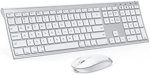 Bluetooth Keyboard Mouse for Mac OS, Ultra Slim Rechargeable Multi-Device Wireless Keyboard Mouse Combo for iMac, MacBook Pro, MacBook Air, iPad