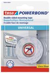 tesa Powerbond Universal - Double-sided Mounting Tape - For Flat and Light Objects - For Indoor Use - 1.5m x 19mm