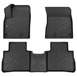 Floor Mats Fit for Nissan Rogue 2024 2023 2022 2021 (No Sport Models), TPE All Weather Floor Liners for Nissan Rogue 2024-2021 1st & 2nd Row Full Set, Heavy Duty -Black Rogue Accessories