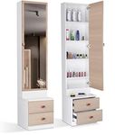 WOODPAD Dressing Table with Mirror, 2 Drawers, White, for Home Storage and Beauty Needs