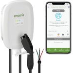 EMPORIA Level 2 EV Charger w/ J1772 Charger, 48 amp Electric Car Charger, Preconfigured for Hardwired Install with Whip, WiFi Enabled EVSE Level 2 Charger, 24ft Cable, White