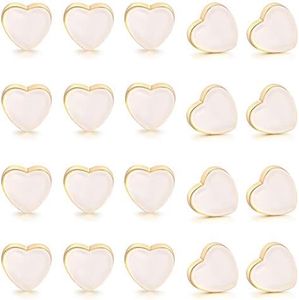 Silicone Earring Backs Replacements Heart Shaped Locking Rubber Earring Backings Soft Clear Ear Safety Secure Backstops Stopper for Fish Hook Screw on Earring Studs Hoops 20PCS/10Pairs (Heart-Gold)