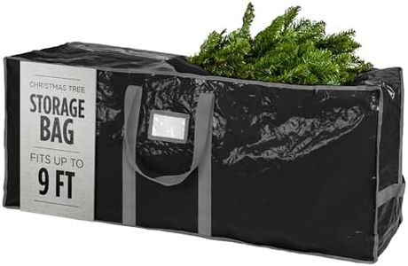 Christmas Tree Storage Bag - Stores 9 Foot Artificial Xmas Holiday Tree, Durable Waterproof Material, Zippered Bag, Carry Handles. Protects Against Dust, Insects and Moisture (Black)