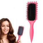 Maxmana Secret Curl Defining Brush,Curly Hair Brush Styling Brush for Detangling,Combing,Shaping and Defining Curls For Women and Men Less Pulling,Reduce Pulling and Curl Separation (Pink)