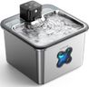 Cat Water Fountain for Drinking Heavy Duty Stainless Steel, Transparent Filter Window, FEELNEEDY 3.2L/112oz Wireless Fountain, Battery Operated Pet Water Fountain, Motion Sensor, for Cats & Dogs