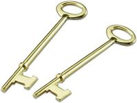 Lucky Line Skeleton Key for Lever, Antique Doors & Locks, 2 Pack, Flat Tip (87002)