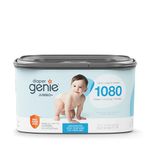 The Diaper Genie Jumbo+ Square Refill, with continuous film, can hold up to 1080 newborn-sized diapers per refill.