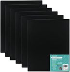 Exerz 30x40cm Canvas Panels Black - 3mm 280gsm 100% Cotton Artist Canvas Board/Triple Primed/Acid Free/Medium Grain - Oil & Acrylic Painting for Artists at All Levels (30x40cm-6pk Black)