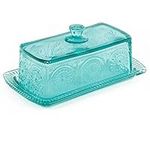 The Pioneer Woman Adeline Glass Butter Dish - Teal by The Pioneer Woman