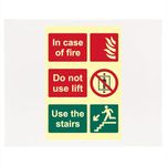 in case of fire do not use Lift use The Stairs Sign Board, Foam Board Fixed with Waterproof Sticker and Strong doubleside Tape