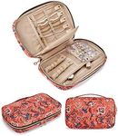 BAGSMART Jewelry Organizer Case Travel Jewelry Storage Bag for Necklace, Earrings, Rings, Bracelet, Red Paisley