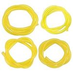 SAVIOR 4Pcs Fuel Line Hose Tube Fuel Hose Pipe Oil Hose for Engines Petrol Hose Transparent Tubing Accessories Chainsaw Blower 2 x 3.5 mm, 2.5 x 5 mm, 3 x 5 mm, 3 x 6 mm Yellow (4 Different Sizes)