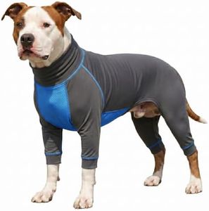 LovinPet UPF 50+ Dog Sun Protection Shirt, High Neck UV Outfit with Quick-Dry Breathable Belly Vent, Summer Full Body Coverage for Medium Dogs, Green Blue, M