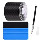 KOMUNJ Carbon Fiber Sticker Tape Vinyl Wrap Adhesive Waterproof,3D Carbon Fiber Vinyl Tape for Black Out Chrome Delete Window Trim Door Trim Universal Chrome Black(5cm*10m/2inch*32ft)