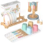 IIFONII 33PCS kids kitchen playset wooden kitchen set for girls and boys, montessori toys for 1-6 year old toy dishes baby kitchen set, Pretend wooden play kitchen accessories toys for toddlers