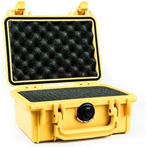 PELI 1120 Maleta profesional para cámara réflex digital SLR a prueba de golpes, IP67 estanca2L de capacidad, fabricada en EE.UU., con espuma personalizable, color amarillo