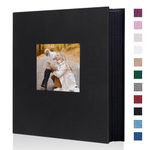 Miaikoe Photo Album 6x4 400 Pockets Slip in Large Capacity Album for Family Wedding Anniversary Linen Album Book Holds 400 Vertical 10x15cm Photos(400 Pockets, Black)